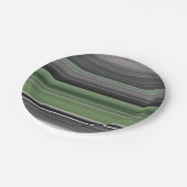 Abstrakte Nummer 1: Olive green und grau Pappteller (Schrägansicht)