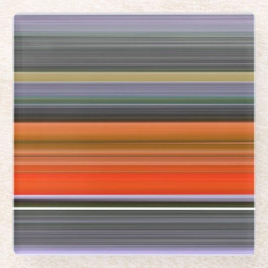 Abstrakte Nummer 1: Orange und Grau Glasuntersetzer (Vorderseite)