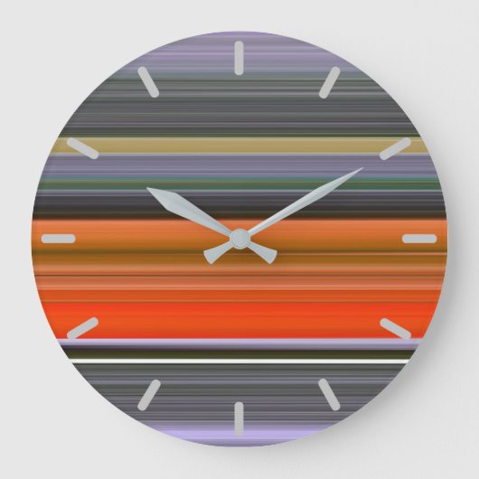 Abstrakte Nummer 1: Orange und Grau Große Wanduhr (Vorderseite)