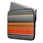 Abstrakte Nummer 1: Orange und Grau Laptopschutzhülle (Vorderseite Links)