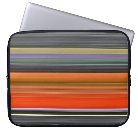 Abstrakte Nummer 1: Orange und Grau Laptopschutzhülle (Vorderseite)