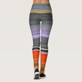 Abstrakte Nummer 1: Orange und Grau Leggings (Rückseite)