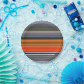 Abstrakte Nummer 1: Orange und Grau Pappteller (Party)
