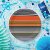 Abstrakte Nummer 1: Orange und Grau Pappteller (Party)
