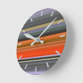 Abstrakte Nummer 1: Orange und Grau Runde Wanduhr (Winkel)