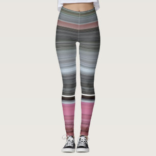 Abstrakte Nummer 1: Rosa und grau Leggings