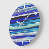 Abstrakte Nummer 2: Blaue Unschärfe Große Wanduhr (Winkel)