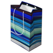 Abstrakte Nummer 2: Blaue Unschärfe Mittlere Geschenktüte (Rückseite Schrägansicht)