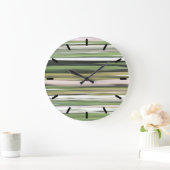 Abstrakte Nummer 2: Grüner Olive Große Wanduhr (Zuhause)