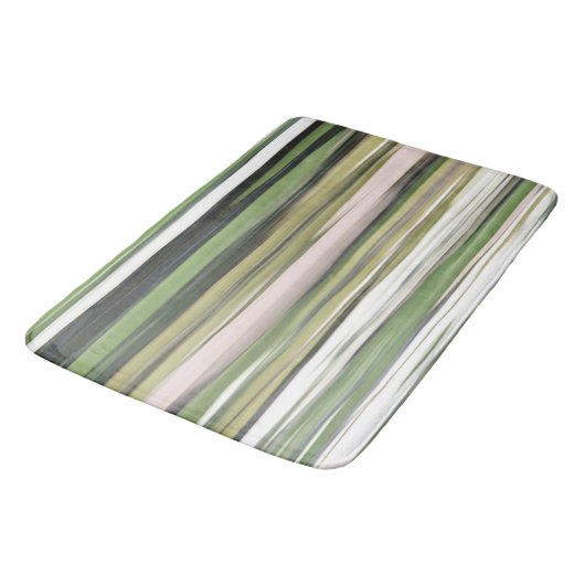 Abstrakte Nummer 2: Olive green verschwur Badematte (Schrägansicht)