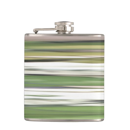 Abstrakte Nummer 2: Olive green verschwur Flachmann (Vorderseite)