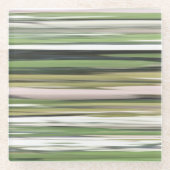Abstrakte Nummer 2: Olive green verschwur Glasuntersetzer (Vorderseite)