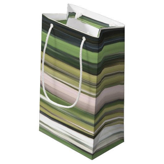 Abstrakte Nummer 2: Olive green verschwur Kleine Geschenktüte (Rückseite Schrägansicht)