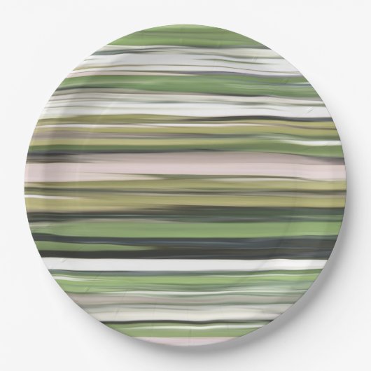 Abstrakte Nummer 2: Olive green verschwur Pappteller (Vorderseite)