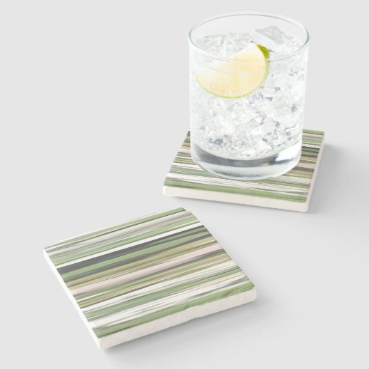 Abstrakte Nummer 2: Olive green verschwur Steinuntersetzer (Seitenansicht)