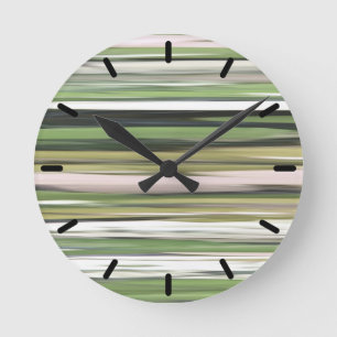 Abstrakte Nummer 2: Olivgrün Runde Wanduhr