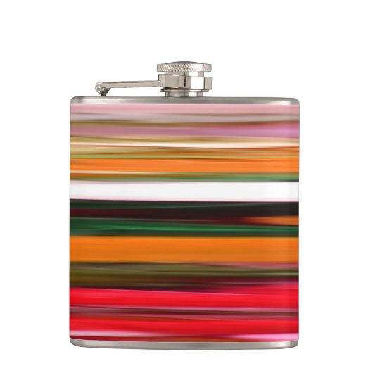 Abstrakte Nummer 2: Orangefarbene Unschärfe Flachmann (Vorderseite)