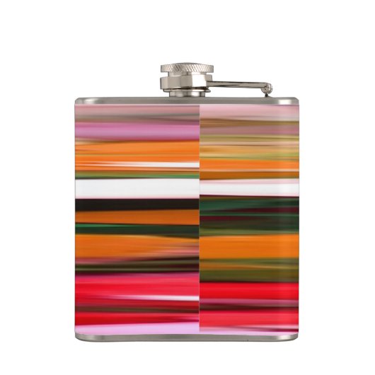 Abstrakte Nummer 2: Orangefarbene Unschärfe Flachmann (Rückseite)