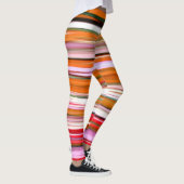Abstrakte Nummer 2: Orangefarbene Unschärfe Leggings (Rechts)