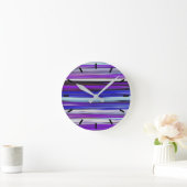 Abstrakte Nummer 2: Ultraviolettunschärfe Runde Wanduhr (Zuhause)