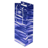 Abstrakte Nummer 3: Blauschimmer Geschenktüte Für Weinflaschen (Vorderseite Schrägansicht)