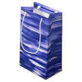 Abstrakte Nummer 3: Blauschimmer Kleine Geschenktüte (Rückseite Schrägansicht)