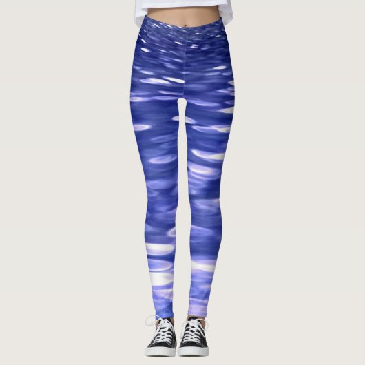 Abstrakte Nummer 3: Blauschimmer Leggings (Vorderseite)