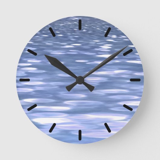 Abstrakte Nummer 3: Blauschimmer Runde Wanduhr (Vorderseite)