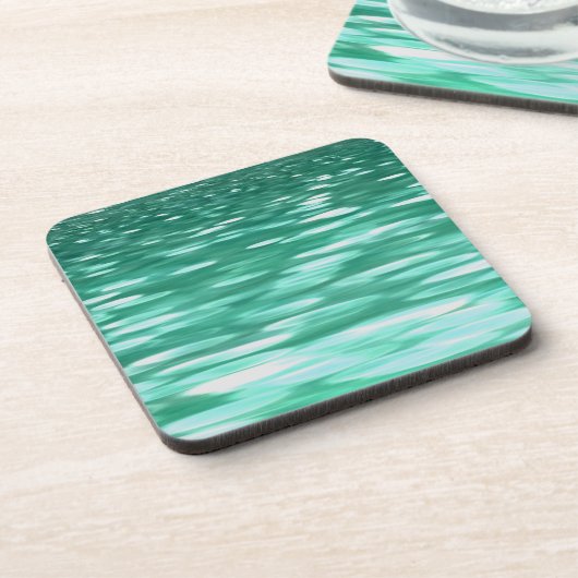 Abstrakte Nummer 3: Green Shimmer Getränkeuntersetzer (Linke Seite)