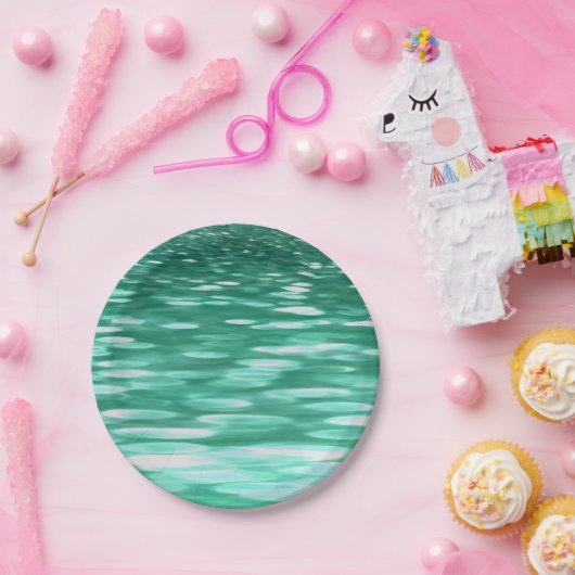 Abstrakte Nummer 3: Green Shimmer Pappteller (Party)