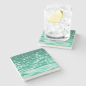 Abstrakte Nummer 3: Green Shimmer Steinuntersetzer (Seitenansicht)