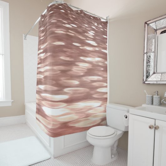 Abstrakte Nummer 3: Kupfer-Rose-Goldschimmer Duschvorhang (Beispiel)