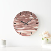 Abstrakte Nummer 3: Kupfer-Rose-Goldschimmer Große Wanduhr (Zuhause)