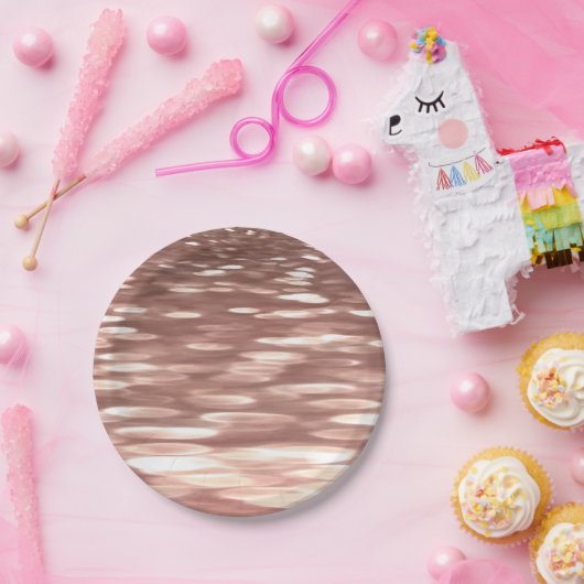 Abstrakte Nummer 3: Kupfer-Rose-Goldschimmer Pappteller (Party)