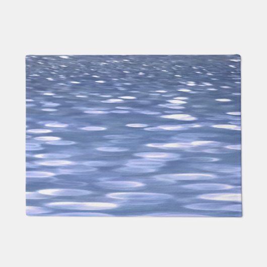 Abstrakte Nummer 3: Pulverblau-Schimmer Fußmatte (Vorderseite)
