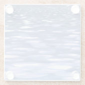 Abstrakte Nummer 3: Pulverblau-Schimmer Glasuntersetzer (Rückseite)