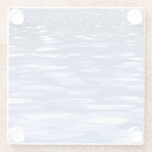 Abstrakte Nummer 3: Pulverblau-Schimmer Glasuntersetzer (Rückseite)