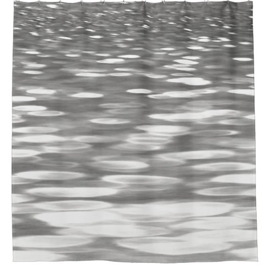 Abstrakte Nummer 3: Silbergrauer Schimmer Duschvorhang (Vorderseite)