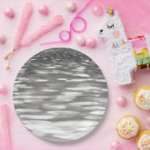 Abstrakte Nummer 3: Silbergrauer Schimmer Pappteller (Party)