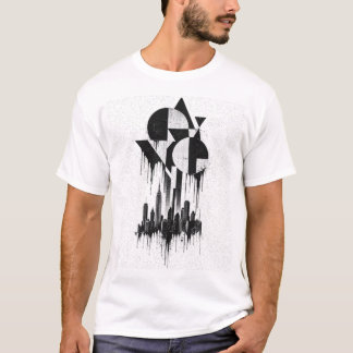 Abstrakte NYC-Skyline-Grunge-Kunst T-Shirt