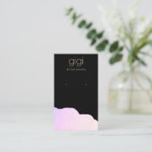 Abstrakte Ofenanzeige für Schwarz-Rosa-Wasserfarbe Visitenkarte (Stehend Vorderseite)