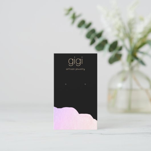 Abstrakte Ofenanzeige für Schwarz-Rosa-Wasserfarbe Visitenkarte (Stehend Vorderseite)