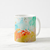 abstrakte Ölfarbe Textur auf Leinwand, Background Kaffeetasse (VorderseiteRechts)