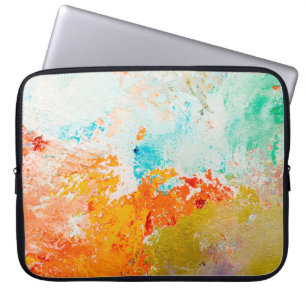 abstrakte Ölfarbe Textur auf Leinwand, Background Laptopschutzhülle