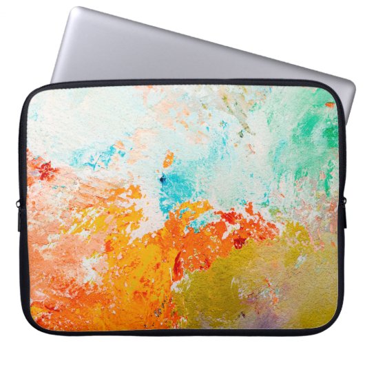 abstrakte Ölfarbe Textur auf Leinwand, Background Laptopschutzhülle (Vorderseite)
