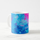 abstrakte Ölfarbe Textur auf Leinwand, Hintergrund Kaffeetasse (Vorderseite Links)
