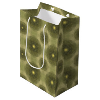 Abstrakte Olive Green Blume Nahtloses Muster Mittlere Geschenktüte