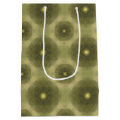 Abstrakte Olive Green Blume Nahtloses Muster Mittlere Geschenktüte (Rückseite)