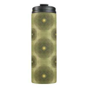 Abstrakte Olive Green Blume Nahtloses Muster Thermosbecher