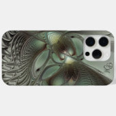 Abstrakte Olive Sage Green Gray Fraktal Initialen Case-Mate iPhone Hülle (Rückseite (Horizontal))